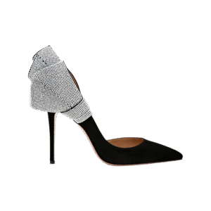 Silver Strived Black Ladies Shoe